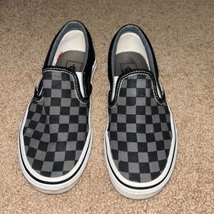 Black and Grey Checkered Vans